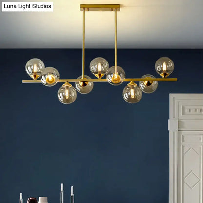 Modern gold amber glass bubbles chandelier dining room hanging light