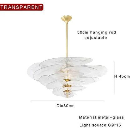 Modern green & gold glass ceiling chandelier for living room