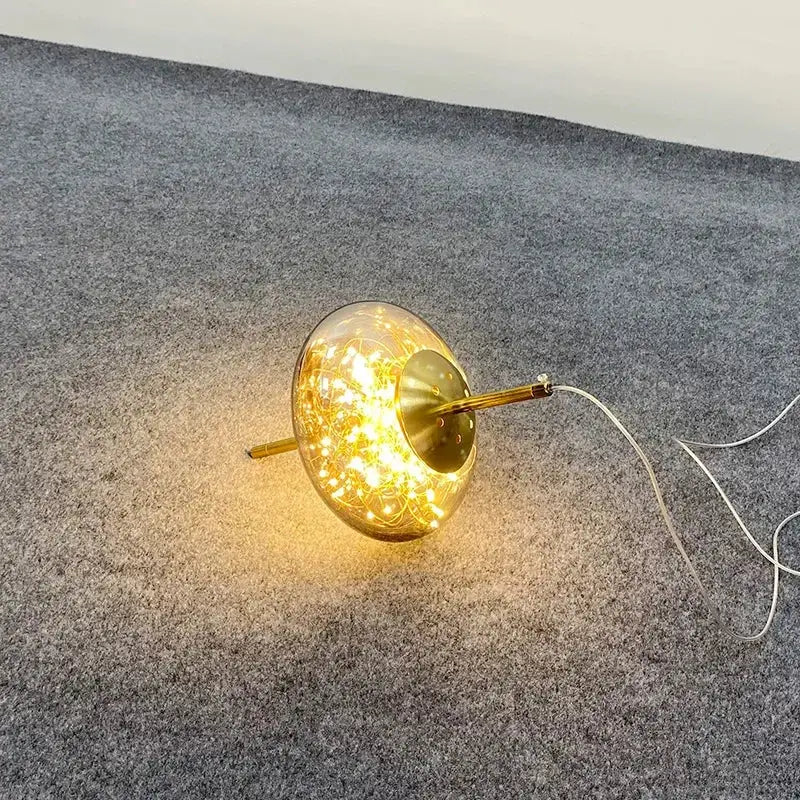 Modern amber glass chandelier dining room fairy light pendant