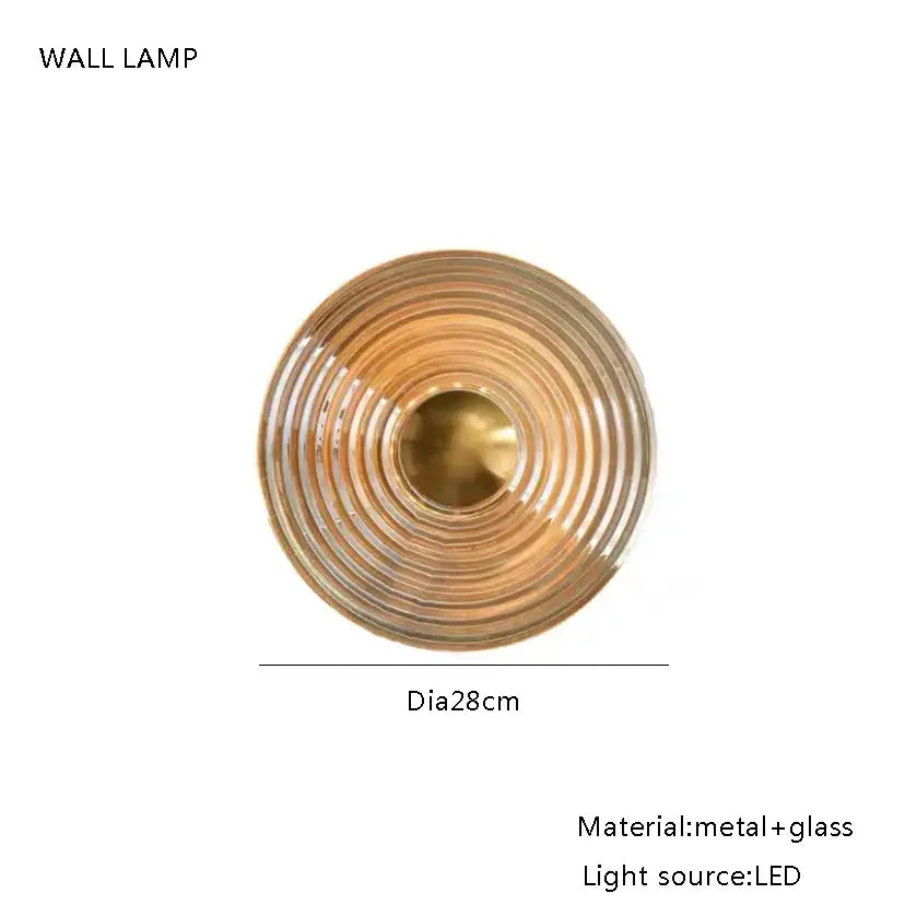 Modern gold amber glass chandelier for dining room