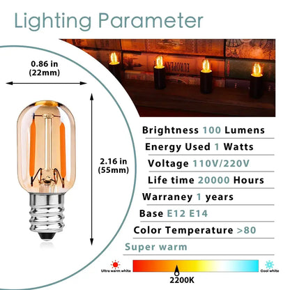 Vintage amber glass led filament bulb bedroom accent light