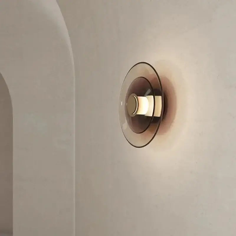 Modern black and amber minimalist led sconce wall lamp bedroom