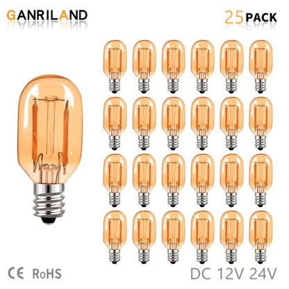 Vintage amber glass led bulb bedroom warm white light