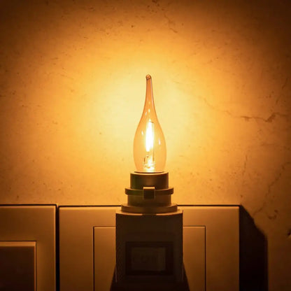 Retro amber glass led candle bulbs 12-pack bedroom night light