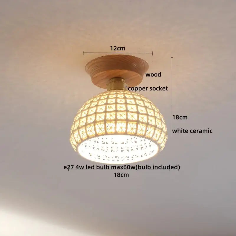 Modern amber glass led ceiling lights for dining room with wood mount