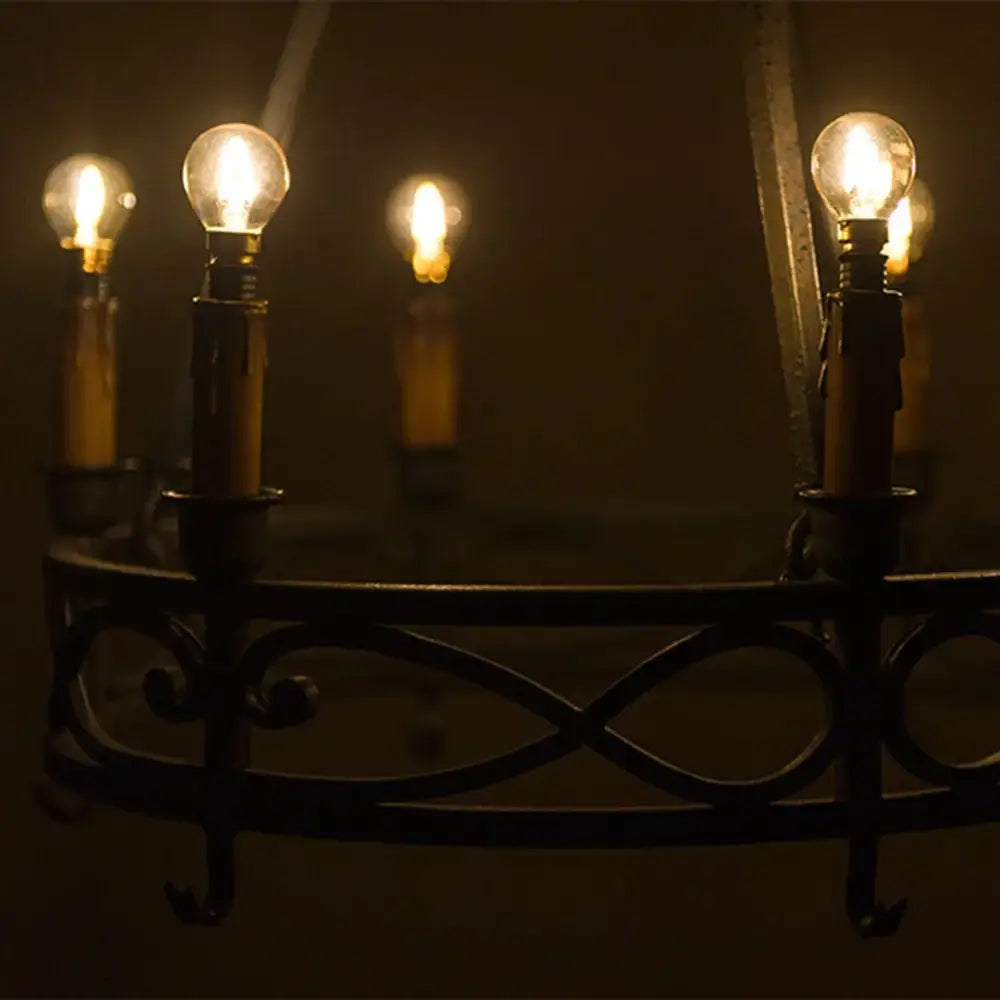 Amber glass led filament globe bulb bedroom fairy light