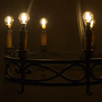 Amber glass led filament globe bulb bedroom fairy light