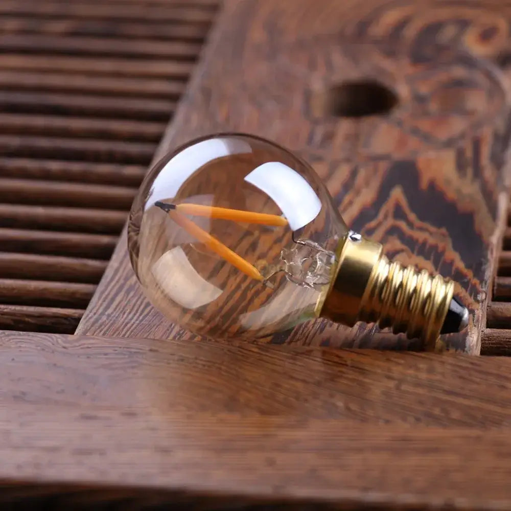 Amber glass led filament globe bulb bedroom fairy light