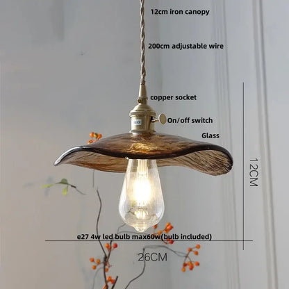 Amber textured glass led pendant lamp for kitchen and dining room