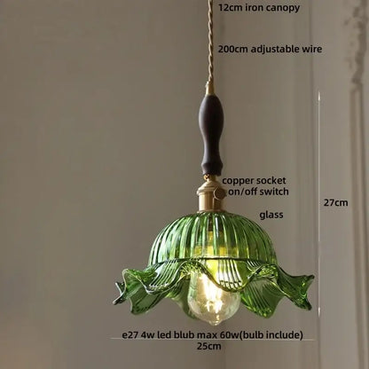 Amber glass led pendant light kitchen embossed diamond pattern