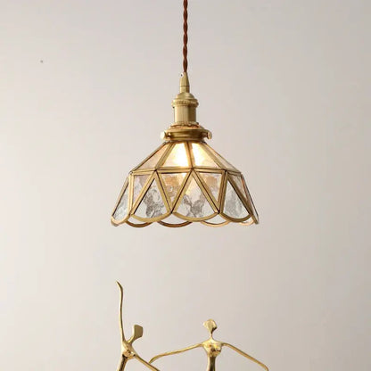Vintage amber glass led pendant light for dining room