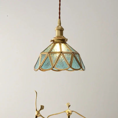Vintage amber glass led pendant light for dining room