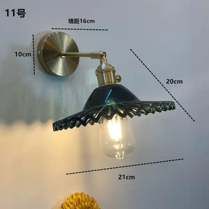 Modern ribbed amber glass wall light fixture bedroom adjustable sconce