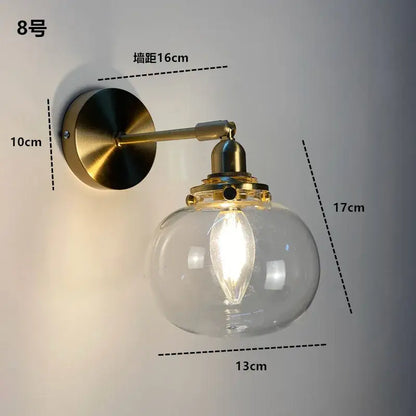 Modern ribbed amber glass wall light fixture bedroom adjustable sconce