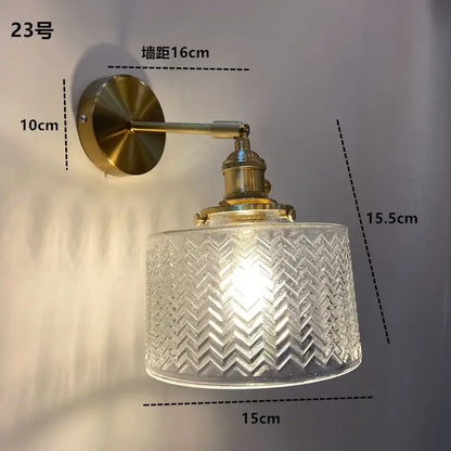 Modern ribbed amber glass wall light fixture bedroom adjustable sconce