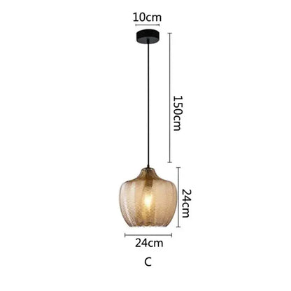 Woven gold chevron glass pendant lights for kitchen dining room