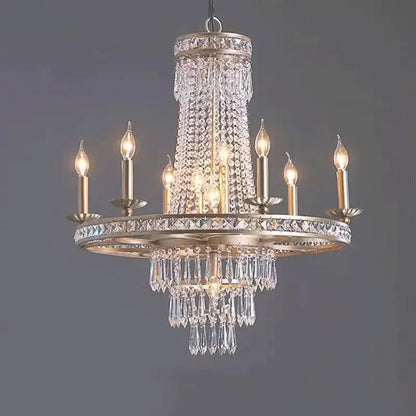 american country antique brass crystal chandelier dining room