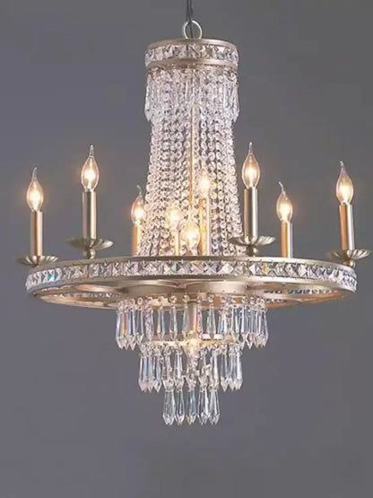 american country antique brass crystal chandelier dining room