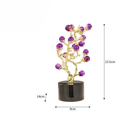 Modern amethyst tree metal grapevine statue living room home decor
