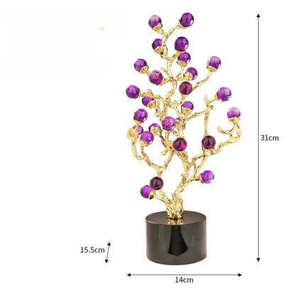 Modern amethyst tree metal grapevine statue living room home decor