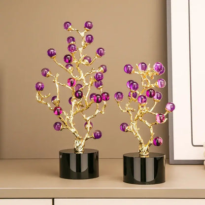 Modern amethyst tree metal grapevine statue living room home decor