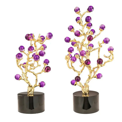 Modern amethyst tree metal grapevine statue living room home decor
