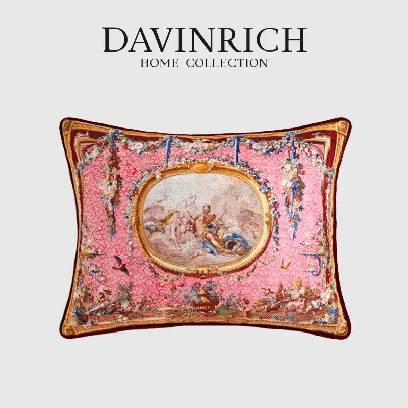 Pink ancient art vintage revival baroque cushion covers bedroom set of 2