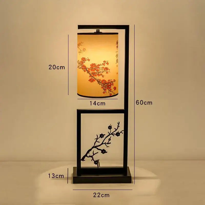 Ancient plum chinese style floor lamp – living room warm amber light