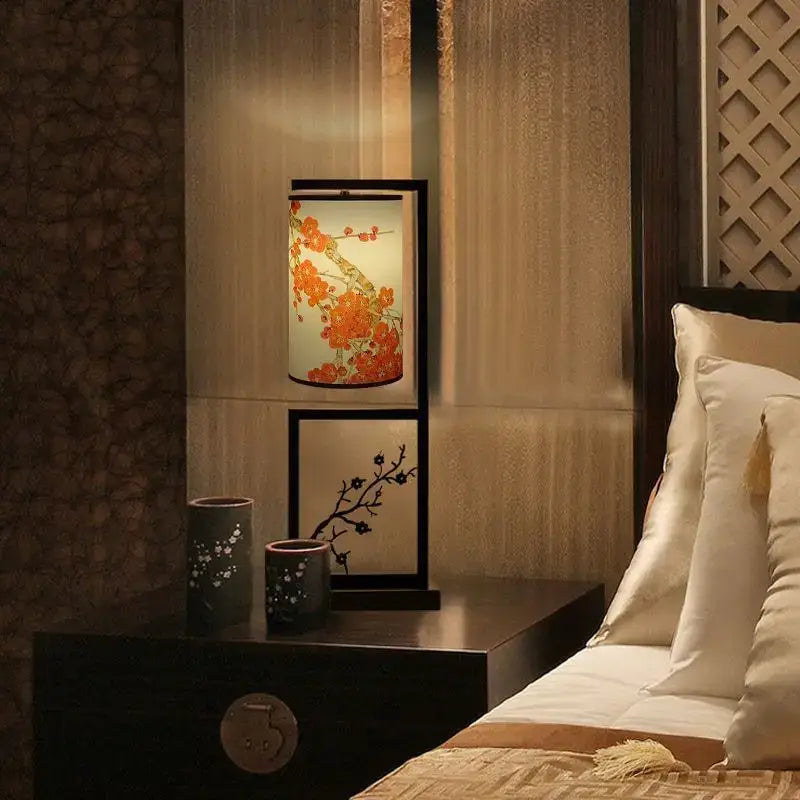 Ancient plum chinese style floor lamp – living room warm amber light