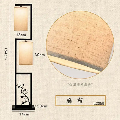 Ancient plum chinese style floor lamp – living room warm amber light