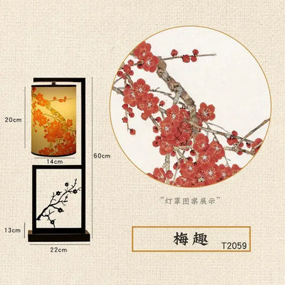 Ancient plum chinese style floor lamp – living room warm amber light