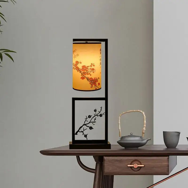 Ancient plum chinese style floor lamp – living room warm amber light