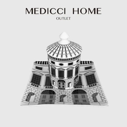 Ancient roman architecture white & black ceramic candle holder living room