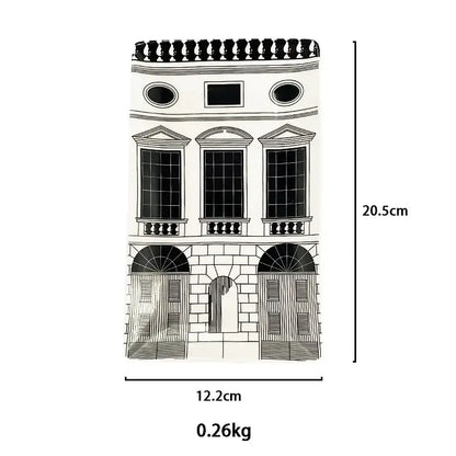 Ancient roman architecture white & black ceramic candle holder living room