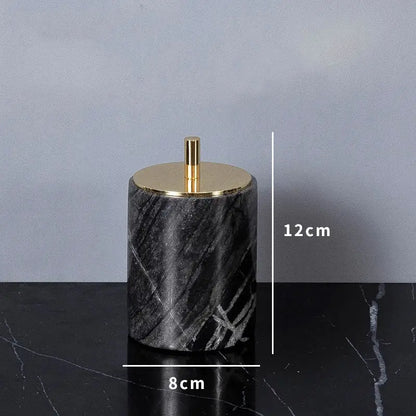 Modern black & gold ancient wood grain marble bathroom set