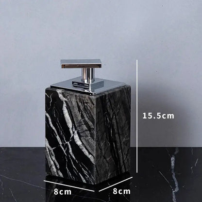Modern black & gold ancient wood grain marble bathroom set