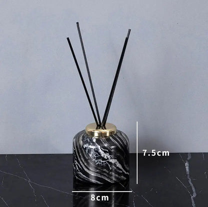 Modern black & gold ancient wood grain marble bathroom set