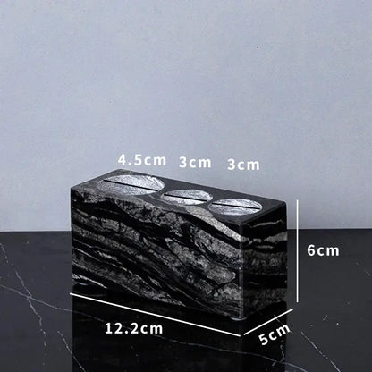 Modern black & gold ancient wood grain marble bathroom set