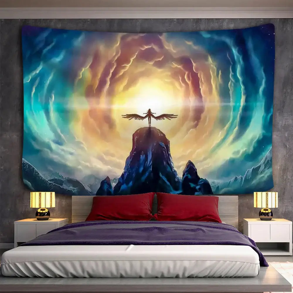 Angel devil hell witchcraft psychedelic tapestry for bedroom wall decor