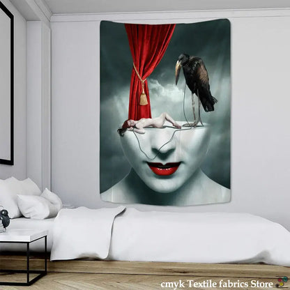Angel devil hell witchcraft psychedelic tapestry for bedroom wall decor