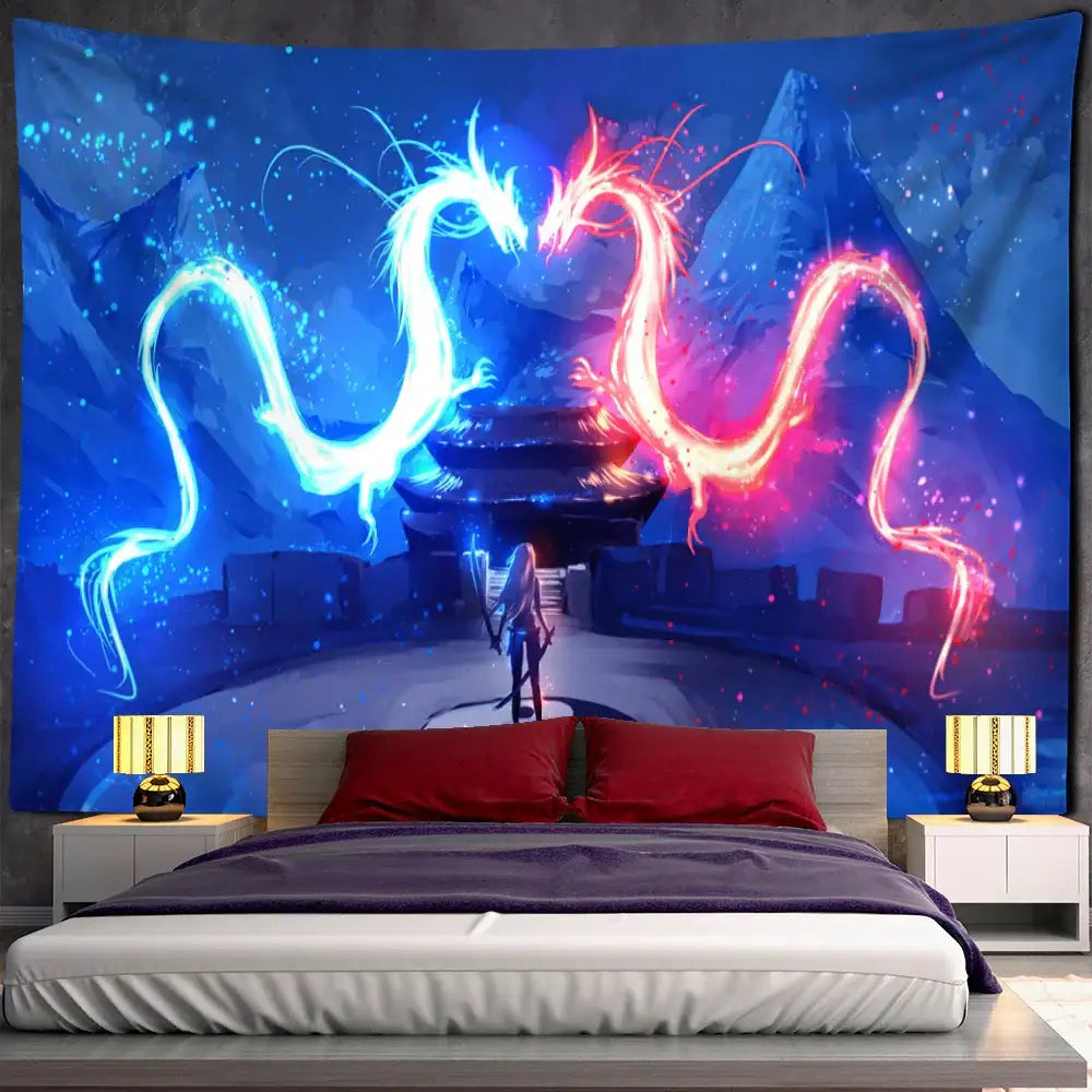 Angel devil hell witchcraft psychedelic tapestry for bedroom wall decor