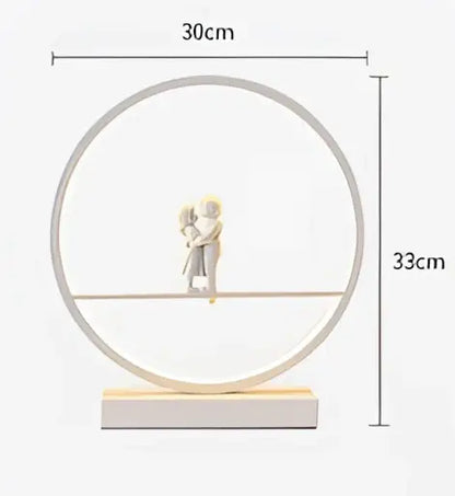 White angel doll bird table lamp for bedroom led ring light