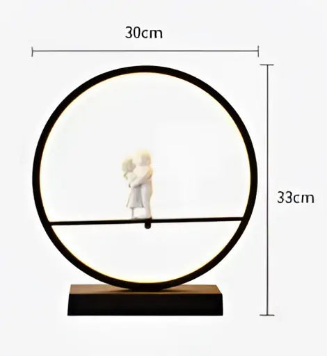 White angel doll bird table lamp for bedroom led ring light