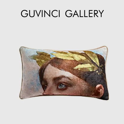 Classical greek portrait lumbar pillow cover bedroom decor