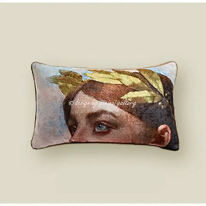 Classical greek portrait lumbar pillow cover bedroom decor