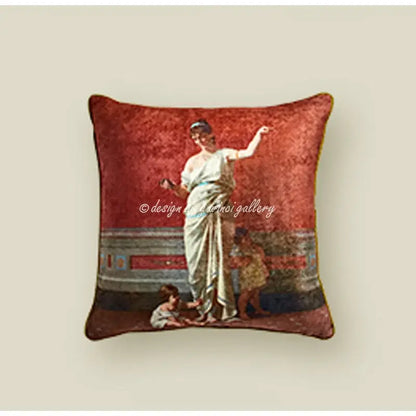 Classical greek portrait lumbar pillow cover bedroom decor