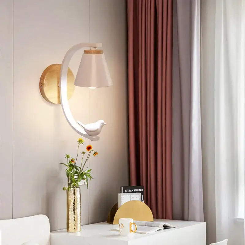 White and pink angel girl bedroom wall sconces led light fixtures