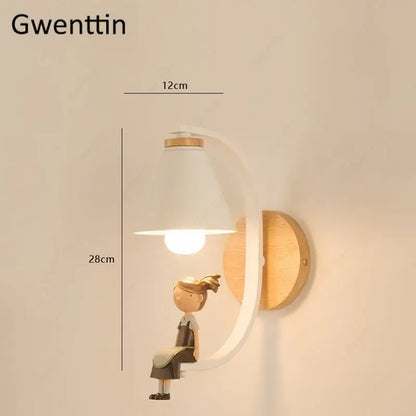 White and pink angel girl bedroom wall sconces led light fixtures