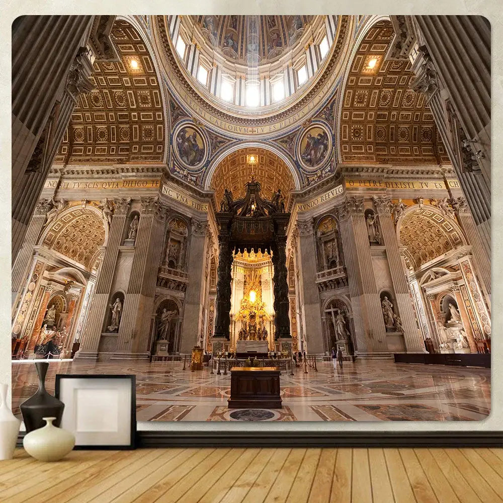 Ornate palace golden angel tapestry bedroom boho wall decor
