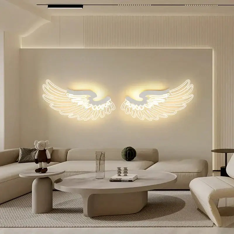 Purple & red-orange angel wings rgb led wall lamp bedroom decor
